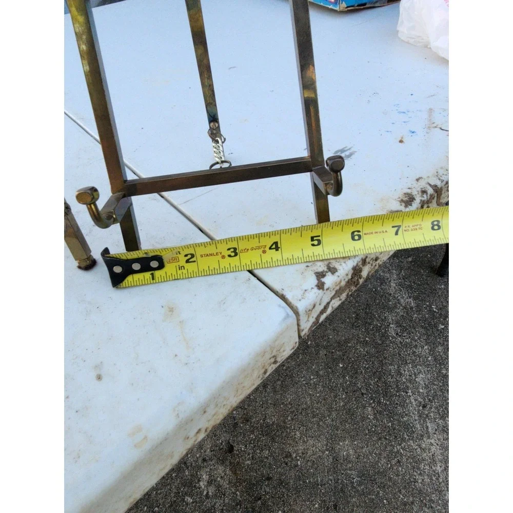 Vintage Set Of 2 Solid Brass Easel Display Stands Large & Medium
